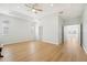Spacious bedroom with ceiling fan, hardwood floors and access to loft at 18051 Java Isle Dr, Tampa, FL 33647