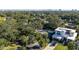 Aerial view of house and neighborhood, city skyline at 2406 S Clark Ave, Tampa, FL 33629