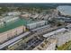 Aerial perspective showing building and parking at 2960 59Th S St # 509, Gulfport, FL 33707