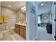 Double vanity bathroom with toilet and shower at 2001 Palm Key Ave, Oldsmar, FL 34677