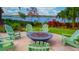 Relaxing fire pit area with seating, perfect for enjoying the waterfront view at 2001 Palm Key Ave, Oldsmar, FL 34677
