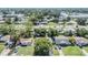Aerial view showcasing the neighborhood and home's location at 5410 Palm Drive, New Port Richey, FL 34652