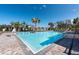 Resort-style pool with lounge chairs and palm trees at 10348 Blue Plume Ct, Riverview, FL 33578