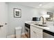 Small kitchen with white cabinets and quartz countertop at 36750 Us Highway 19 # 21212, Palm Harbor, FL 34684