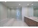 Modern bathroom with soaking tub and glass shower at 301 1St S St # 1604, St Petersburg, FL 33701