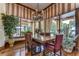 Breakfast room with window views, chandelier, and seating for six at 7734 Still Lakes Dr, Odessa, FL 33556
