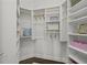 Walk-in closet with custom shelving and storage for organization and ample space at 2905 Safe Harbor Dr, Tampa, FL 33618