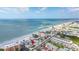 Aerial view showcasing the home's beach location at 19718 Gulf Blvd, Indian Shores, FL 33785