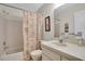 Bathroom with tub, shower, and vanity at 12400 Dearborn Dr # F, Hudson, FL 34667