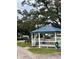 Gazebo provides a comfortable shady spot to relax and enjoy the neighborhood at 36822 Kay Ave, Zephyrhills, FL 33542