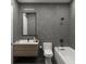 Contemporary bathroom with gray tile and a bathtub at 1076 Snell Isle Ne Blvd, St Petersburg, FL 33704
