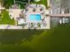 Aerial view of resort-style pool, marina, and clubhouse at 5200 Brittany S Dr # 1202, St Petersburg, FL 33715