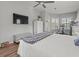 Main bedroom with king-size bed and built in shelving at 14173 Pullman Dr, Spring Hill, FL 34609
