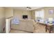 Multi-purpose room featuring a couch, twin bed, and ceiling fan at 12923 Carlington Ln, Riverview, FL 33579