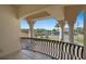 Balcony with ocean view and ornate railing at 3341 Gulf Blvd, Belleair Beach, FL 33786