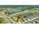 Aerial view of single-Gathering home with conservation lot in desirable community at 13285 Crest Lake Dr, Hudson, FL 34669