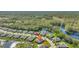 Aerial view of single-Gathering home with conservation lot in desirable community at 13285 Crest Lake Dr, Hudson, FL 34669