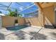 Private plunge pool with covered patio and stone tile at 348 Larboard Way, Clearwater, FL 33767