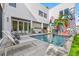 Beautiful outdoor pool and backyard entertaining space with an art mural at 103 5Th N Ave, St Petersburg, FL 33701