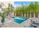 Modern backyard swimming pool and bamboo privacy screen at 103 5Th N Ave, St Petersburg, FL 33701