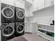 Contemporary laundry room with matching washer and dryer sets, ample storage, and a utility sink at 103 5Th N Ave, St Petersburg, FL 33701
