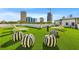 Rooftop lounge area with striped beanbags and city views at 103 5Th N Ave, St Petersburg, FL 33701