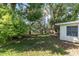 View of the backyard with trees and grass at 9224 111Th St, Seminole, FL 33772