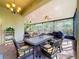 Relaxing screened lanai with wicker furniture, dining area, and hot tub at 15810 Cobble Mill Dr, Wimauma, FL 33598