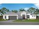Single-story home with gray garage door and white exterior at 0 Dusky Warbler Rd, Weeki Wachee, FL 34614
