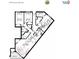Detailed floor plan showcasing the layout of this condo featuring multiple bedrooms and a balcony at 2618 Gulf Blvd # 407, Indian Rocks Beach, FL 33785