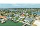 Waterfront homes showcasing a private pool and boat dock with serene water views from above at 7886 9Th S Ave, St Petersburg, FL 33707