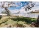 A spacious backyard featuring a white vinyl fence, mature tree, and ample room for recreation and gardening at 802 Highgate Oaks Pl, Seffner, FL 33584