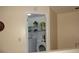 Convenient laundry closet with washer, dryer, and storage shelves at 13936 Clubhouse Cir # 13936, Tampa, FL 33618