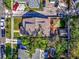 Overhead view of house, yard, and shed at 615 Grove N St, St Petersburg, FL 33701