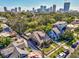 Aerial view of houses and cityscape in the background at 615 Grove N St, St Petersburg, FL 33701