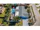 Aerial view of single Gathering home with pool and boat storage at 13191 92Nd Ave, Seminole, FL 33776