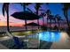 Spacious pool with lounge chairs and beautiful sunset at 1828 Venetian Point Dr, Clearwater, FL 33755