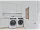 Modern laundry room with white cabinets and LG washer and dryer at 2912 W Santiago St # 1901, Tampa, FL 33629