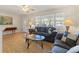 Bright living room featuring hardwood floors, cozy seating, and natural light at 1667 Suffolk Dr, Clearwater, FL 33756