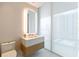 Contemporary bathroom featuring a floating vanity and sleek fixtures at 1000 Water St # 1103, Tampa, FL 33602