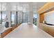Modern kitchen with marble countertops and city views at 1000 Water St # 1103, Tampa, FL 33602