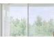 A view of the wooded backyard can be seen through a sliding glass door at 31895 Anchor Point Dr, Wesley Chapel, FL 33545