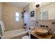 Updated bathroom with a soaking tub and vessel sink at 10931 Clara Ln, St Petersburg, FL 33708