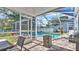 Enjoy the screened-in patio, pool, and grilling area at 8378 Gibralter St, Spring Hill, FL 34608