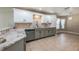 Kitchen with granite countertops and gray cabinets at 10520 Collar Dr, San Antonio, FL 33576