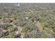 Aerial view showcasing a home's location within a tranquil, wooded setting at 1106 Oxbow Rd, Wimauma, FL 33598