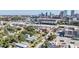 Aerial view showcasing the property's location near the city skyline at 1325 W North B St, Tampa, FL 33606