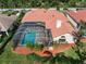 Aerial view showing house with pool and lanai at 4944 Silverthorne Ct, Oldsmar, FL 34677