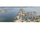 Aerial view of a long, narrow island with waterfront homes at 339 55Th Ave, St Pete Beach, FL 33706