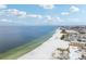 Aerial view of beach front property with white sand and ocean at 339 55Th Ave, St Pete Beach, FL 33706